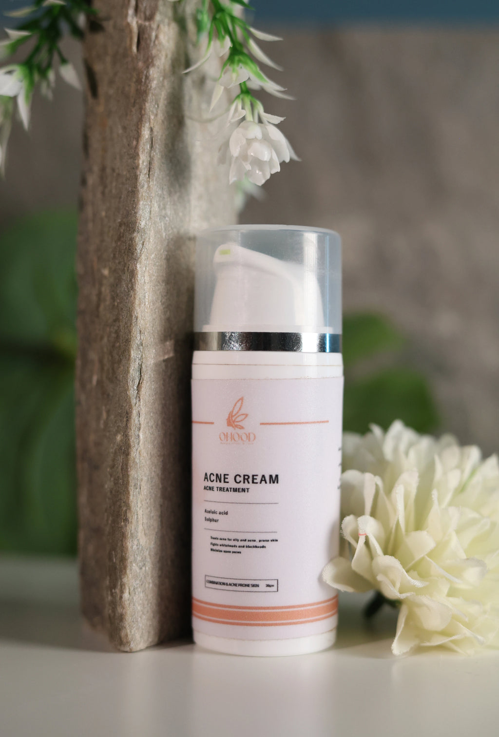 Acne cream bottle BY ohood Beauty 