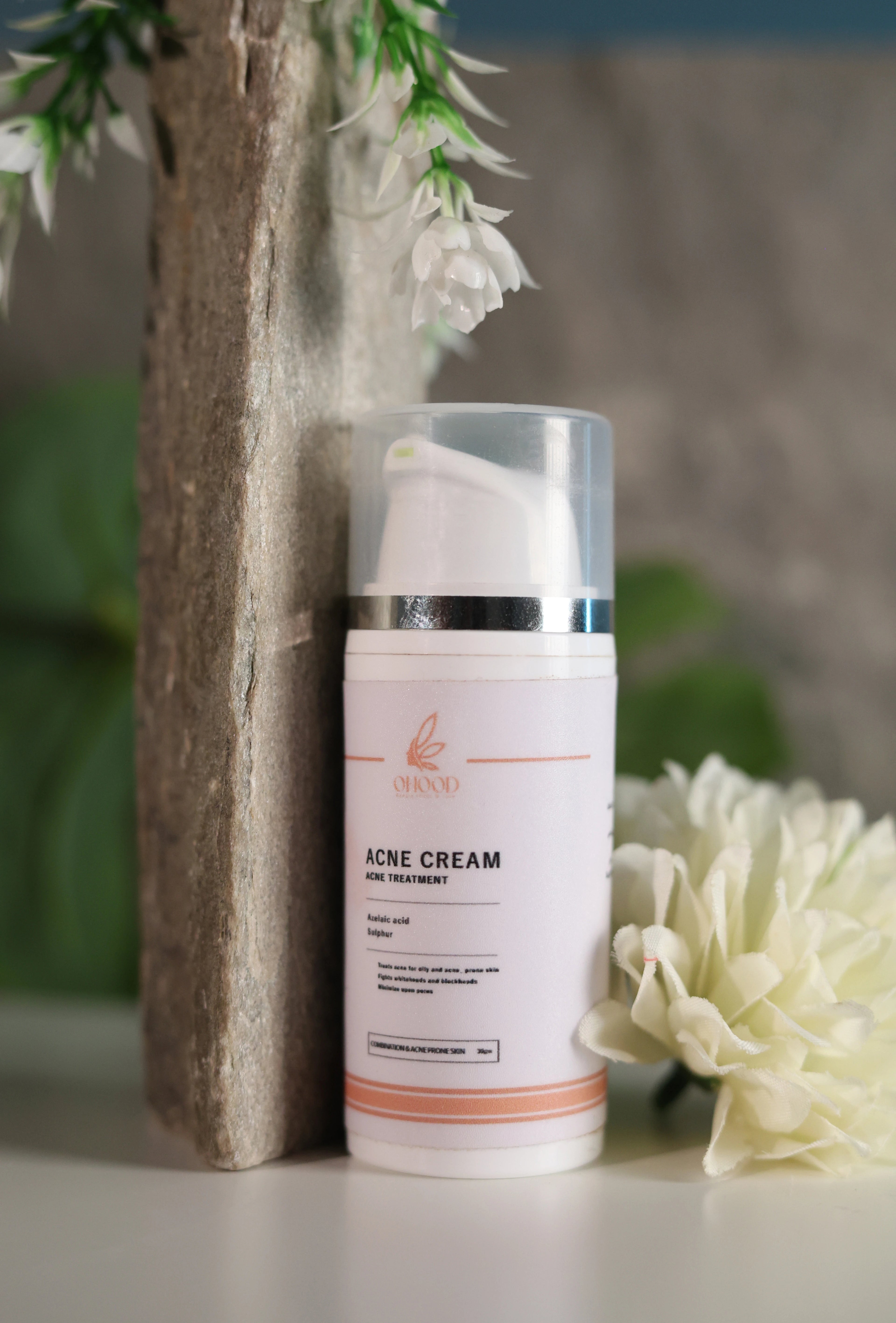 Acne cream bottle BY ohood Beauty 